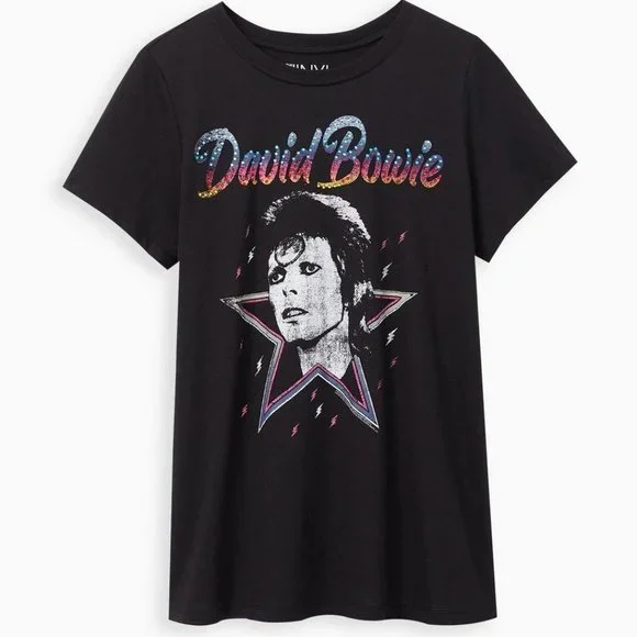 Torrid Classic Fit Crew Tee - David Bowie Black sz 5 - Picture 1 of 2